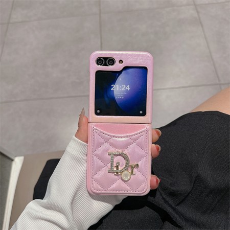 ディオール光沢ひし形刺繍大CGalaxy Z Flip5 スマホケース