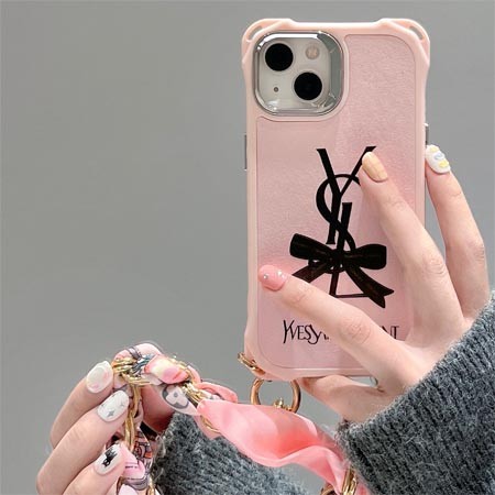 YSL Yang Grove iPhone 16 ケース スカーフハンドストラップ付き