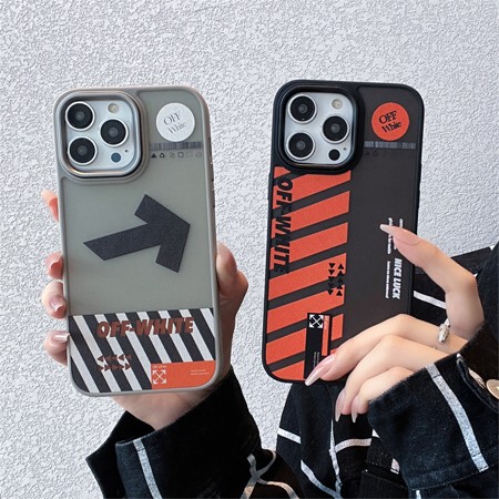 Off White ロゴ半透明シリコン iPhone 16 ケース