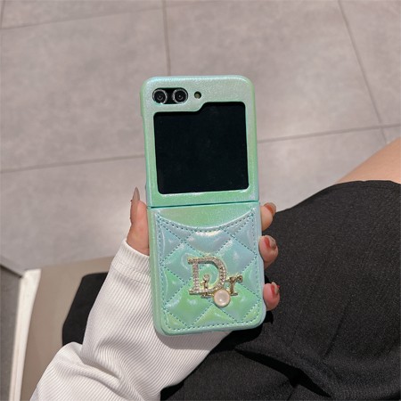 ディオール光沢ひし形刺繍大CGalaxy Z Flip5 スマホケース