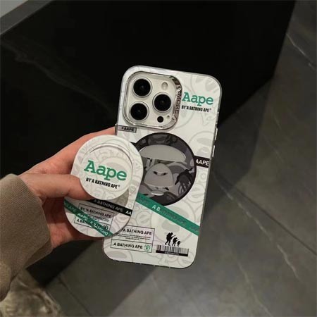 マグネットホルダーシリコンaape iPhone16プロ携帯 ケース