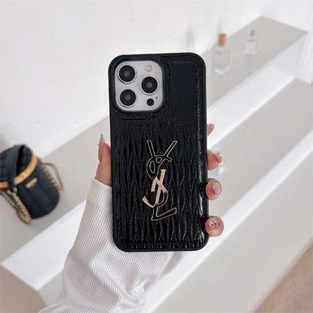 YSL プリーツレザーiPhone 16ケース