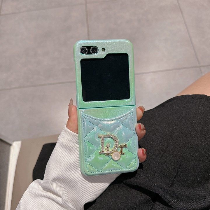 ディオール光沢ひし形刺繍大CGalaxy Z Flip5 スマホケース