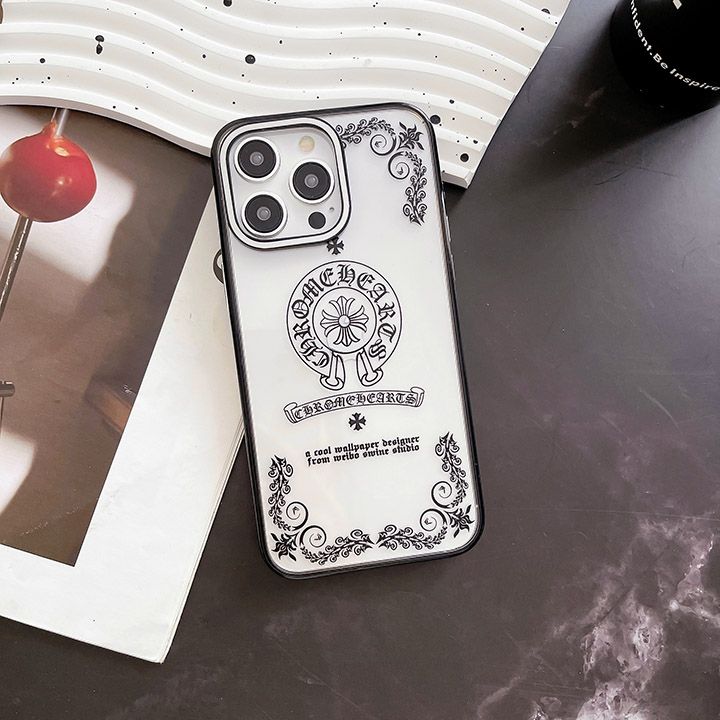 カップルモデル 電気メッキChrome Hearts iphone14透明ケース