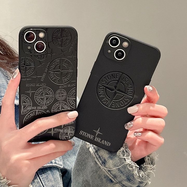 ブラック マット ソフト ラバー Stone Island iPhone ケース