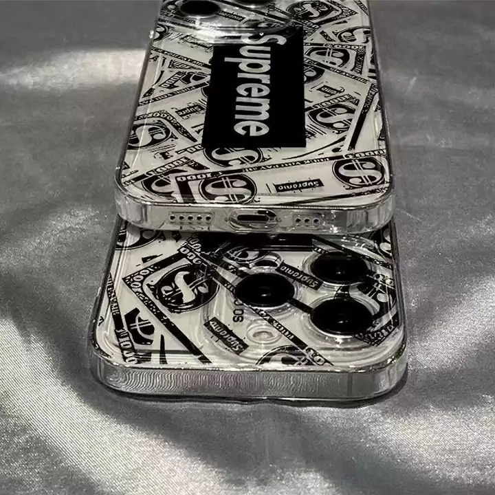 黒と白のブランドSupreme iPhone16 ケース