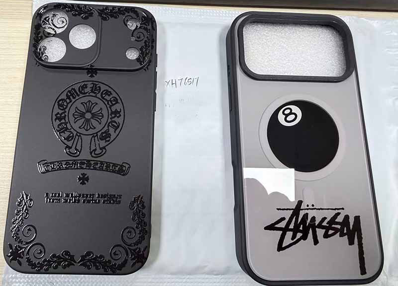 グレー 8 ボールの iPhone17 Pro Max 用ストリート風 Stussy スマホケース