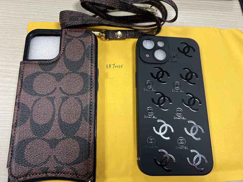 iPhone14 ケース Coach風 カード収納 ハイブランド