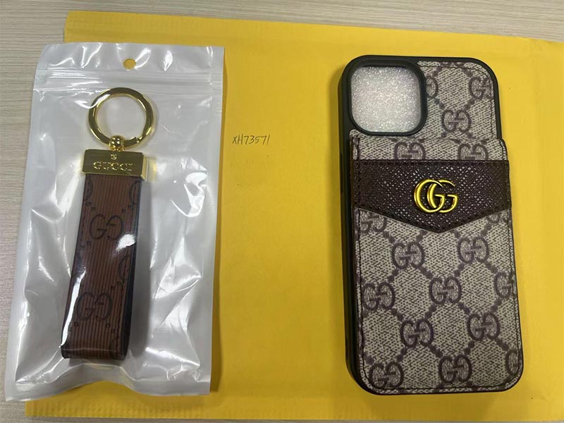 iPhone15 携帯 ケース ​カード収納 グッチ風 男女兼用