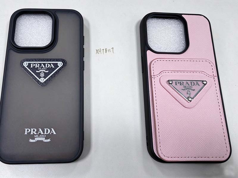 iPhone15 Pro ケース プラダ風 ハイブランド スマホケース レディース